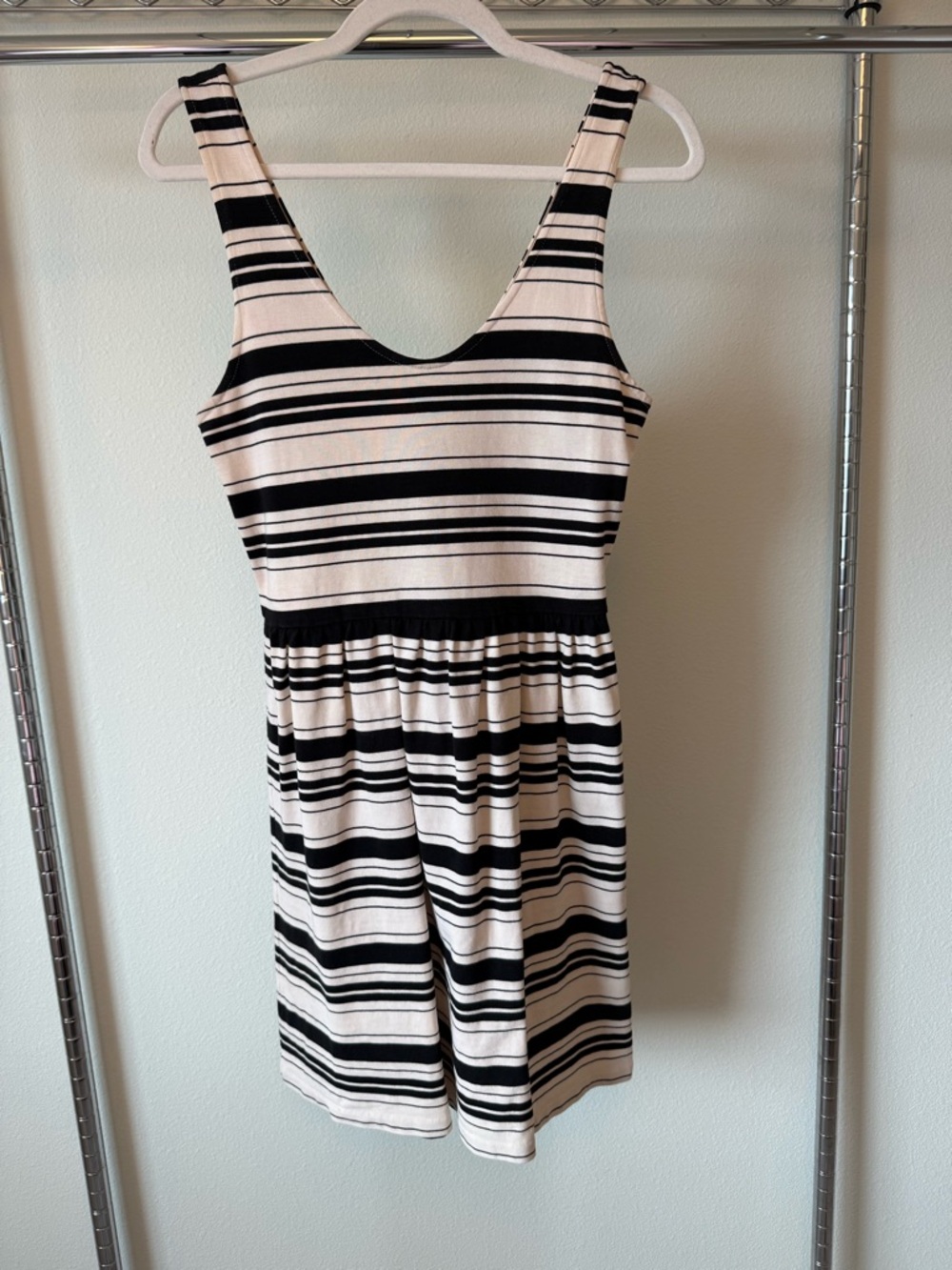 J. Crew Striped Black and White Sleeveless Dress
